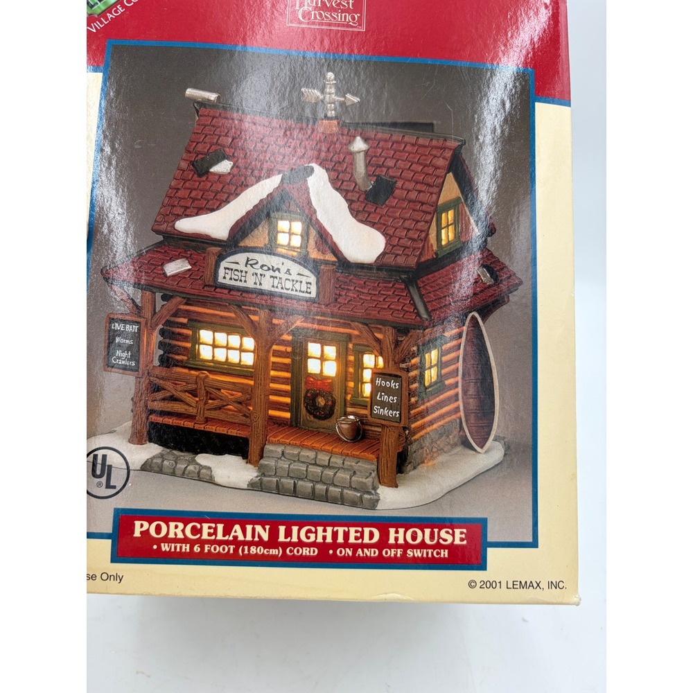 Vintage Lemax Harvest Crossing‎ Ron's Fish N Tackle 2001 Lighted Village 15583